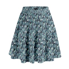 Blue Paisley High Waist Skirt by DinkovaArt