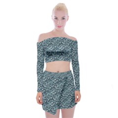 Paisley 1 Off Shoulder Top With Mini Skirt Set by DinkovaArt