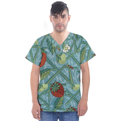 Spring Time Men s V-neck Scrub Top by AlexandrouPrints