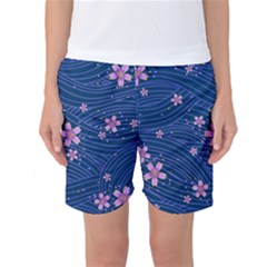 Flowers Floral Background Women s Basketball Shorts