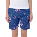 Flowers Floral Background Women s Basketball Shorts View1