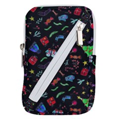 New Year Christmas Background Belt Pouch Bag (large)