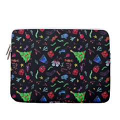 New Year Christmas Background 15  Vertical Laptop Sleeve Case With Pocket