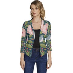 Spring Design With Watercolor Flowers Women s Casual 3/4 Sleeve Spring Jacket by AlexandrouPrints