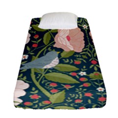 Spring Design With Watercolor Flowers Fitted Sheet (single Size) by AlexandrouPrints