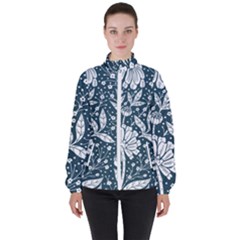 Spring Pattern Women s High Neck Windbreaker by AlexandrouPrints