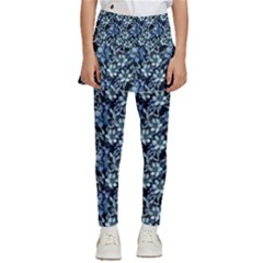 Blue Flowers 001 Kids  Skirted Pants by DinkovaArt