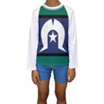 Torres Strait Island flag on Kids  Long Sleeve Swimwear