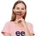 Hand of woman holding a Coolamon with bush tucker food (Witchetty grubs grilled) on Fitted Cloth Face Mask (Adult) View1