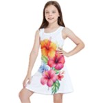 Hibiscus flowers on Kids  Lightweight Sleeveless Dress