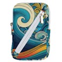 Waves Ocean Sea Abstract Whimsical Art Belt Pouch Bag (Large) View1