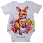 Baby kangaroo and mother on Baby Short Sleeve Bodysuit