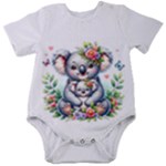 Baby Koala with mother on Baby Short Sleeve Bodysuit