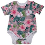 Hibiscus flowers on Baby Short Sleeve Bodysuit