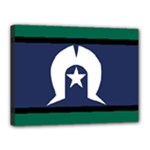 Torres Strait flag on Canvas 16  x 12  (Framed)