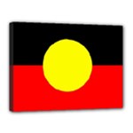 Aboriginal flag on Canvas 16  x 12  (Framed)