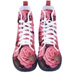 Roses on Women s High-Top Canvas Sneakers