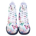 Splatter With Butterflies Pattern on Women s High-Top Canvas Sneakers View1