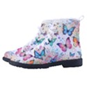 Splatter With Butterflies Pattern on Women s High-Top Canvas Sneakers View2