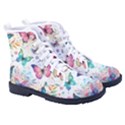 Splatter With Butterflies Pattern on Women s High-Top Canvas Sneakers View3