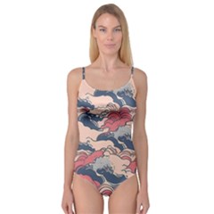 Waves Ocean Sea Water Pattern Rough Seas Digital Art Nature Nautical Camisole Leotard  by Bedest