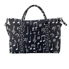 Chalk Music Notes Signs Seamless Pattern Carry-on Travel Shoulder Bag by Ravend