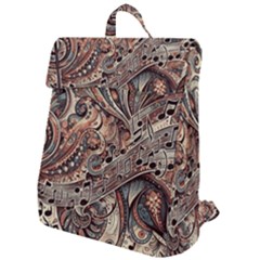 Paisley Print Musical Notes5 Flap Top Backpack