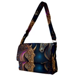 Pattern With Horses Full Print Messenger Bag (l) by 2607694a