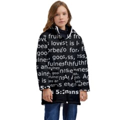 Galatians 5 Kids  Hooded Longline Puffer Jacket by RiverRootz