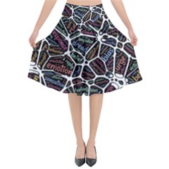 Mental Human Experience Mindset Flared Midi Skirt