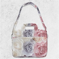 Pastel Rose  Flower Blue Pink White Macbook Pro 13  Shoulder Laptop Bag  by Cemarart