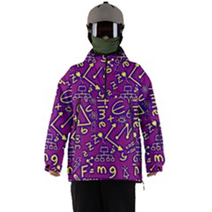 Background Doodles Math Men s Ski And Snowboard Waterproof Breathable Jacket by Bedest