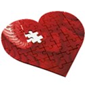 Lachs Kl Rotweissschwarz Kl Wooden Puzzle Heart View3