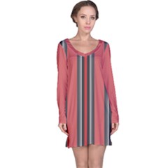 Rosa Grau Streifen Long Sleeve Nightdress by 2607694c