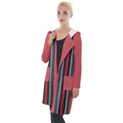 Rosa Grau Streifen Hooded Pocket Cardigan by 2607694c