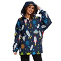 Big Set Cute Astronauts Space Planets Stars Aliens Rockets Ufo Constellations Satellite Moon Rover V Women s Ski and Snowboard Waterproof Breathable Jacket View1