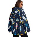 Big Set Cute Astronauts Space Planets Stars Aliens Rockets Ufo Constellations Satellite Moon Rover V Women s Ski and Snowboard Waterproof Breathable Jacket View4