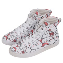 Cute Cat Chef Cooking Seamless Pattern Cartoon Women s Hi-top Skate Sneakers by Bedest