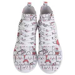 Cute Cat Chef Cooking Seamless Pattern Cartoon Men s Lightweight High Top Sneakers by Bedest