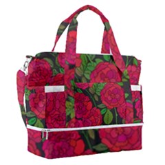 Seamless Pattern With Colorful Bush Roses Sports Shoulder Bag With Shoes Compartment by Ket1n9