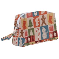 Cute Christmas Seamless Pattern Vector  - Wristlet Pouch Bag (large)