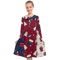 Flat Design Christmas Pattern Collection Art Kids  Midi Sailor Dress