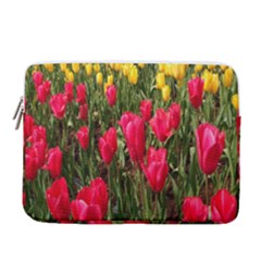 Yellow Pink Red Flowers 14  Vertical Laptop Sleeve Case With Pocket