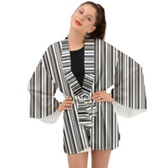 Barcode Pattern Long Sleeve Kimono by Ket1n9