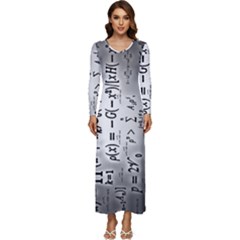 Science Formulas Long Sleeve Longline Maxi Dress by Ket1n9