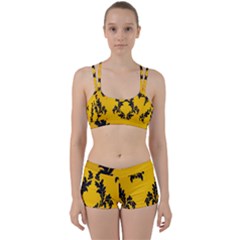 Yellow Regal Filagree Pattern Perfect Fit Gym Set by Azkajaya