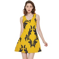 Yellow Regal Filagree Pattern Inside Out Reversible Sleeveless Dress