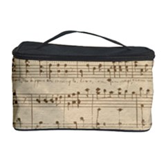 Vintage Beige Music Notes Cosmetic Storage Case by Loisa77