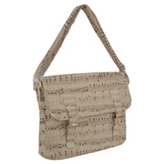 Vintage Beige Music Notes Buckle Messenger Bag by Loisa77