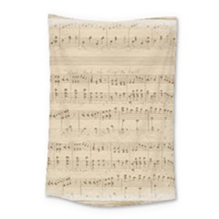 Vintage Beige Music Notes Small Tapestry by Loisa77